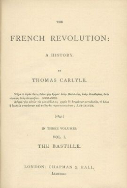 Title page of Thomas Carlyle's The French Revolution